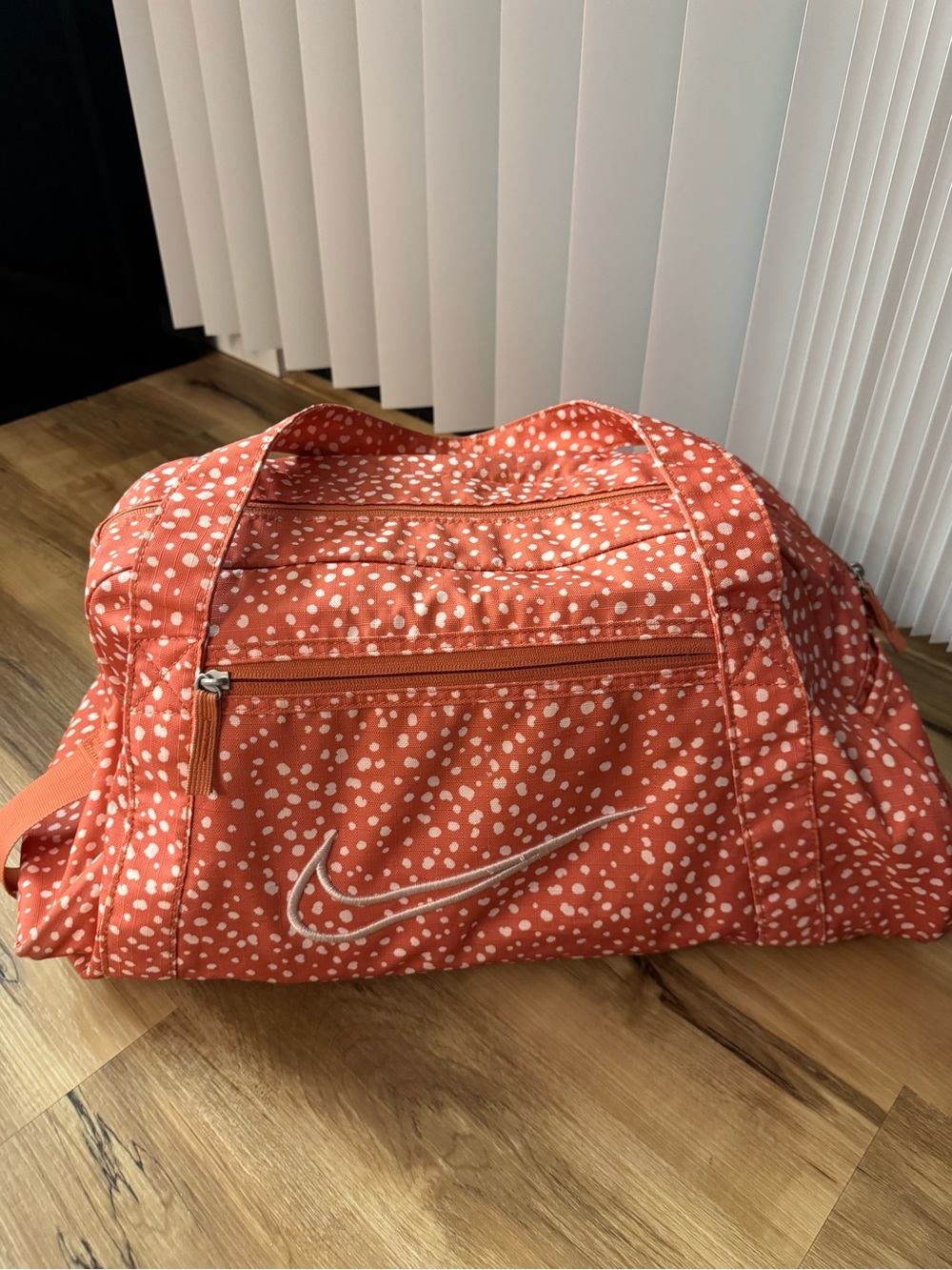 Nike Coral with White Dot Travel Duffle
